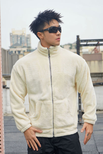 Basic Fleece Jacke (Cream Weiss)