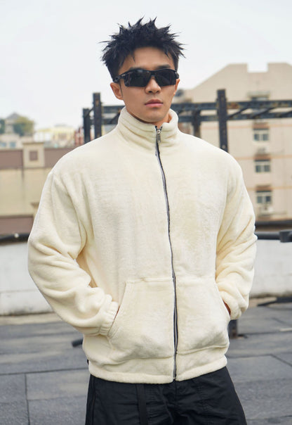 Basic Fleece Jacke (Cream Weiss)