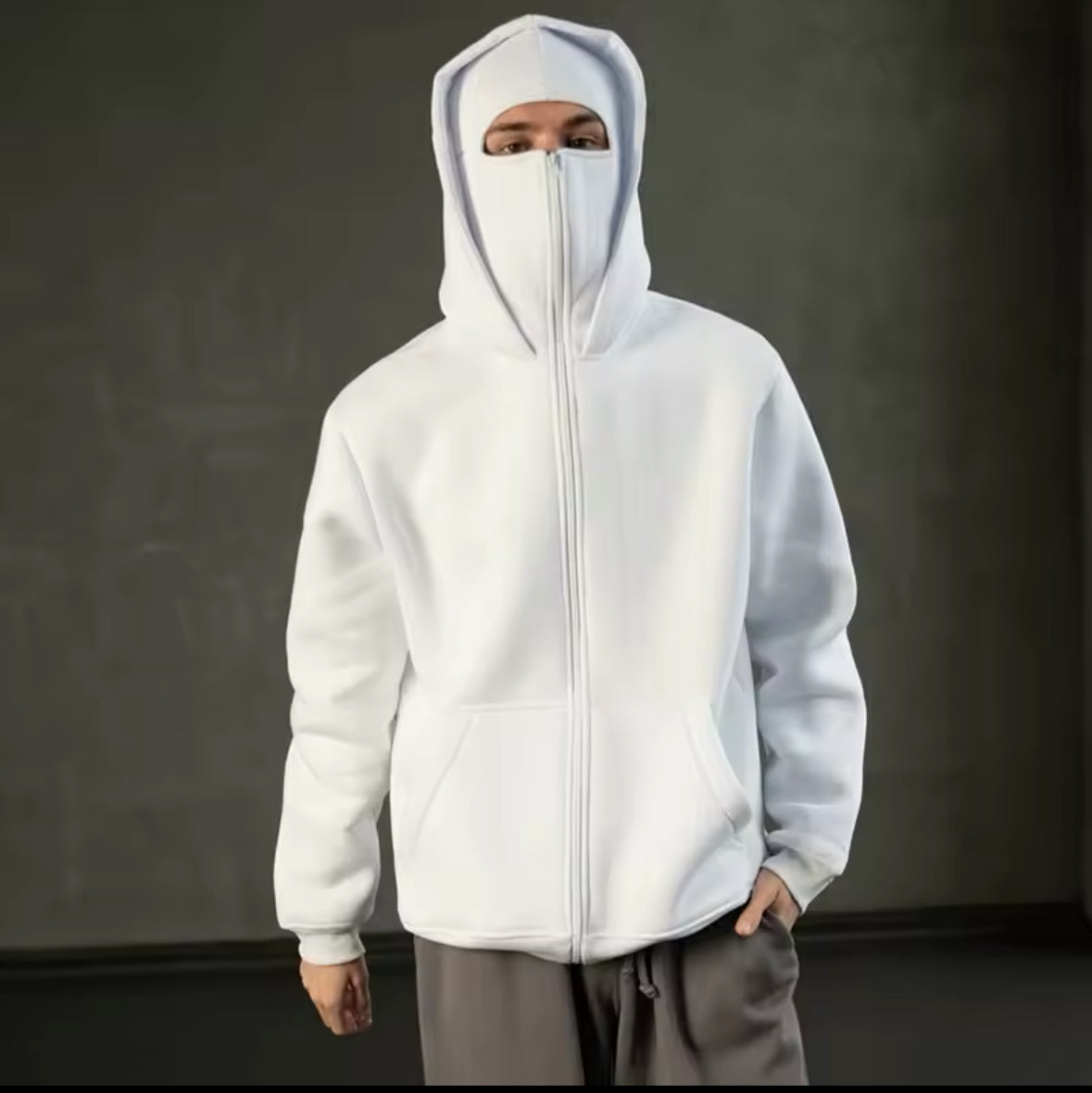 Viral Mask Hoodie (Weiss)